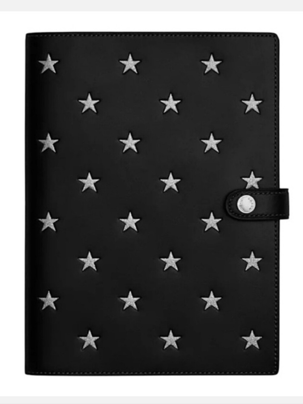 NEW Coach Notebook Planner Black Leather Embossed Silver Stars CW545 Notebook